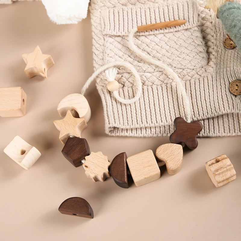 Baby Animal Threading Toys Wooden Stacking Toys Blocks Board Games Montessori Hands-on Ability Educational Children Blocks Gifts