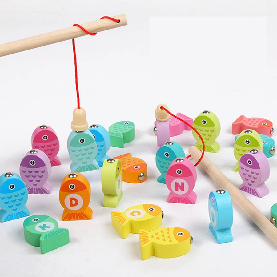 Montessori Multifunctional Fishing Toy for Children Radish Pulling & Feeding Game Combination Preschool Educational Toy for Kids