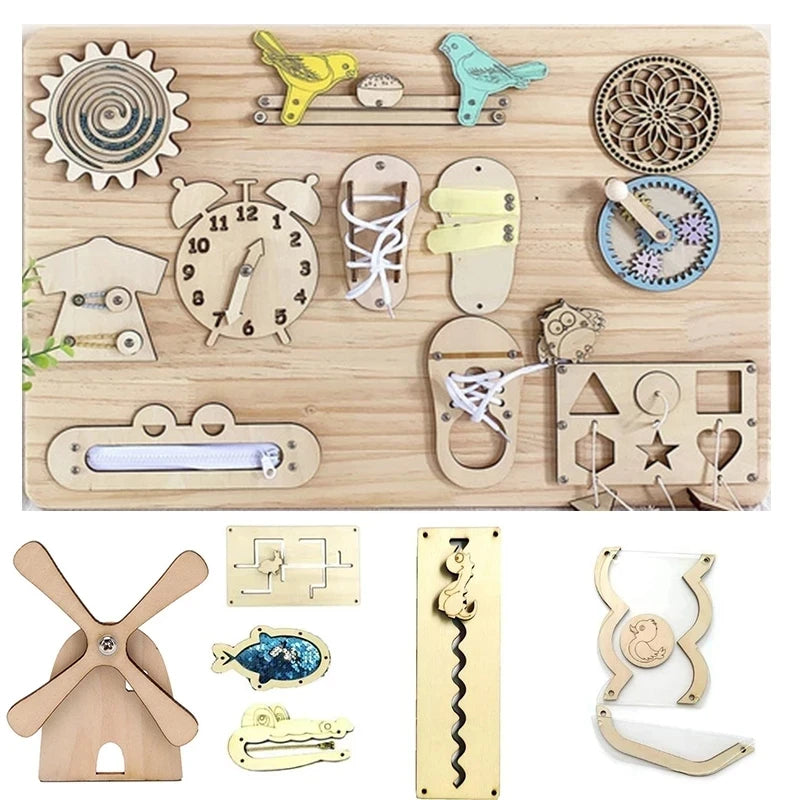 Busy Board Accessories DIY Toys Wooden Parts Montessori Educational Toy For Kids Children Activity Sensory Busyboard Accessories