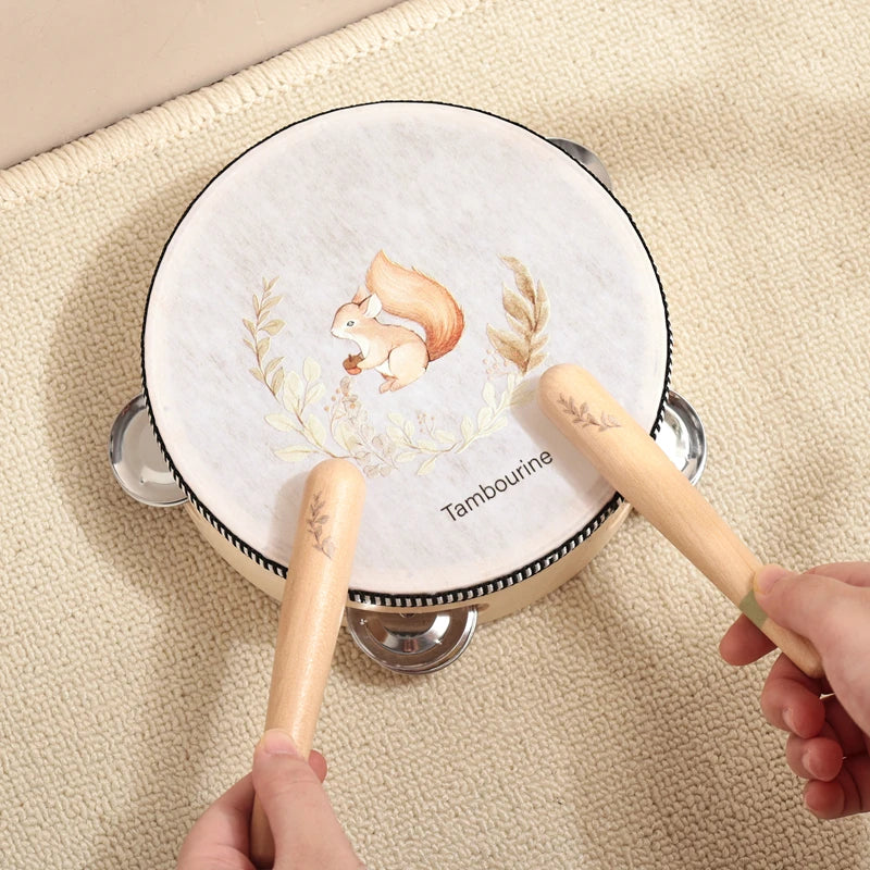 Montessori Wooden Toy Multicolor Xylophone Bell Beads Drum Column Musical Instrument Toy Kid Educational Musical Instrument Gift