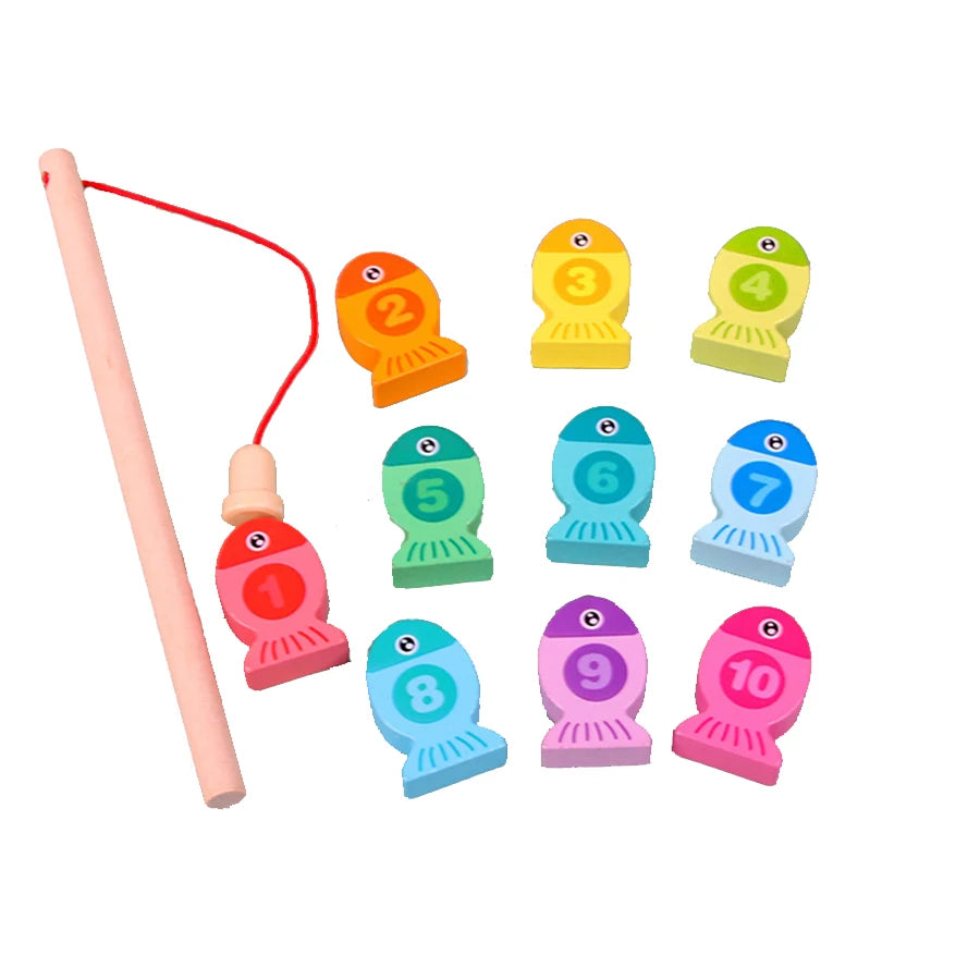 Montessori Multifunctional Fishing Toy for Children Radish Pulling & Feeding Game Combination Preschool Educational Toy for Kids