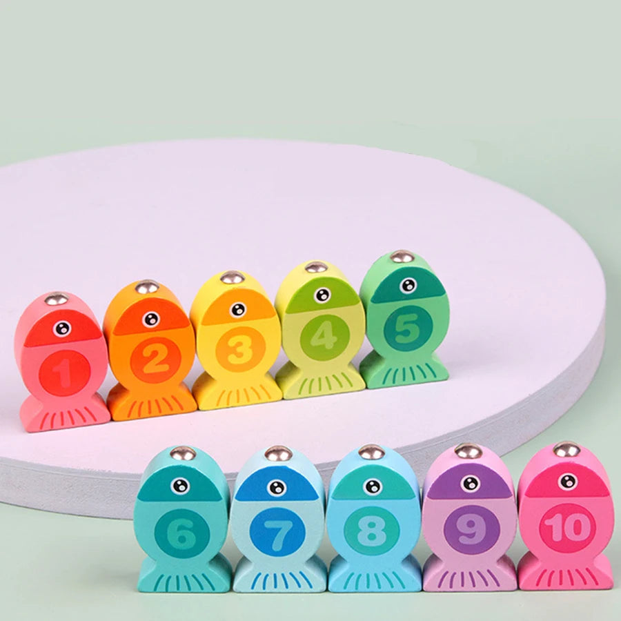 Montessori Multifunctional Fishing Toy for Children Radish Pulling & Feeding Game Combination Preschool Educational Toy for Kids