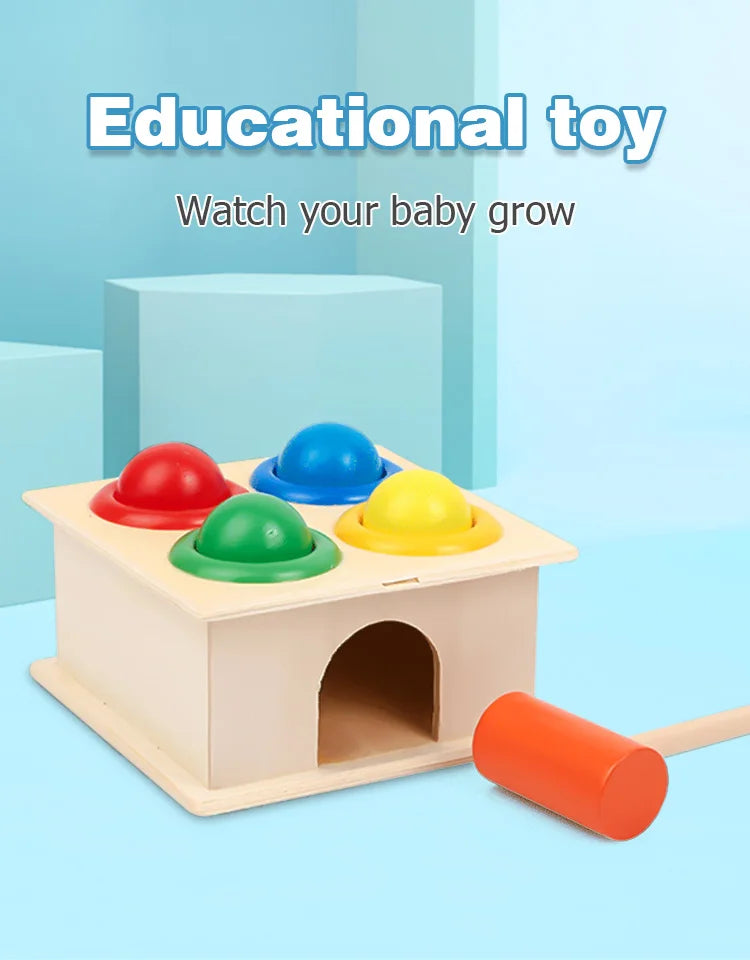 Wooden Hammering Ball Game Knocks Toys Montessori For Children Board Puzzle Game for Boys and Girls Family