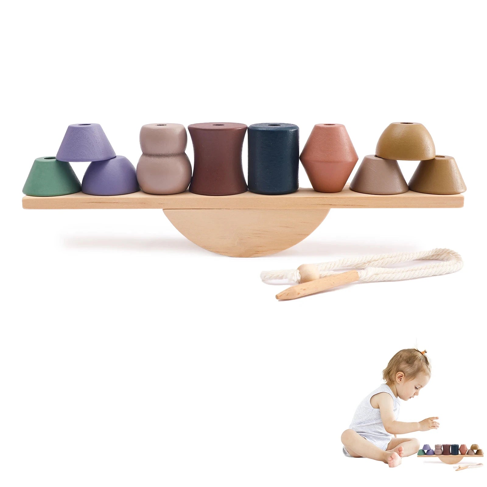 Montessori Sensory Toys  Stacking Toys For Baby Forest Houses Replica Wooden Forest Blocks  Early Childhood Education Game Gift