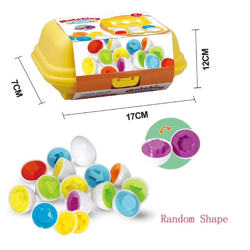 Montessori Smart Eggs 6/12PCS Educational Toy for Early Learning Geometry Shapes and Alphabet Skills