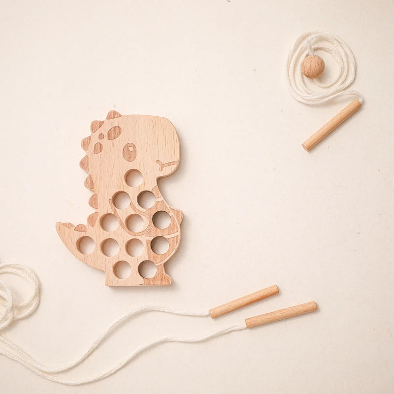 Baby Animal Threading Toys Wooden Stacking Toys Blocks Board Games Montessori Hands-on Ability Educational Children Blocks Gifts