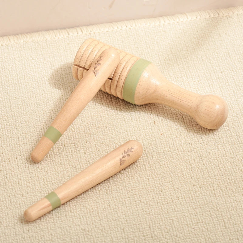 Montessori Wooden Toy Multicolor Xylophone Bell Beads Drum Column Musical Instrument Toy Kid Educational Musical Instrument Gift