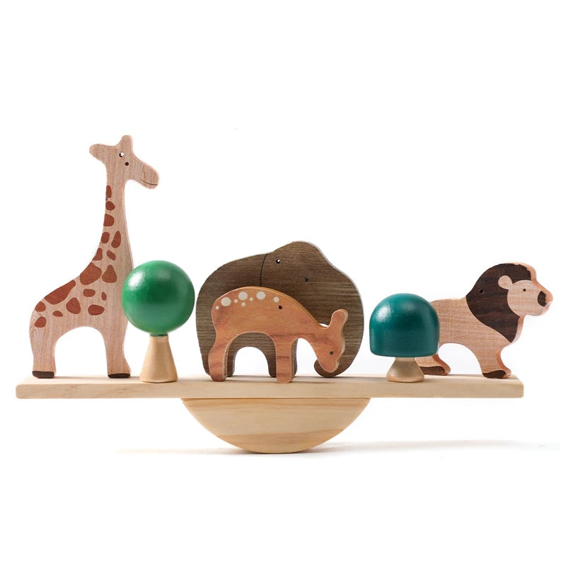 Montessori Sensory Toys  Stacking Toys For Baby Forest Houses Replica Wooden Forest Blocks  Early Childhood Education Game Gift