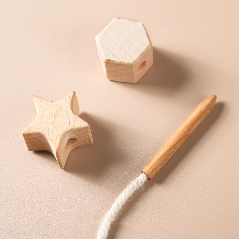 Baby Animal Threading Toys Wooden Stacking Toys Blocks Board Games Montessori Hands-on Ability Educational Children Blocks Gifts