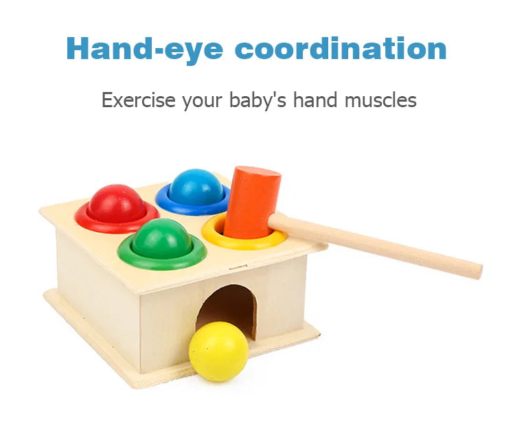 Wooden Hammering Ball Game Knocks Toys Montessori For Children Board Puzzle Game for Boys and Girls Family