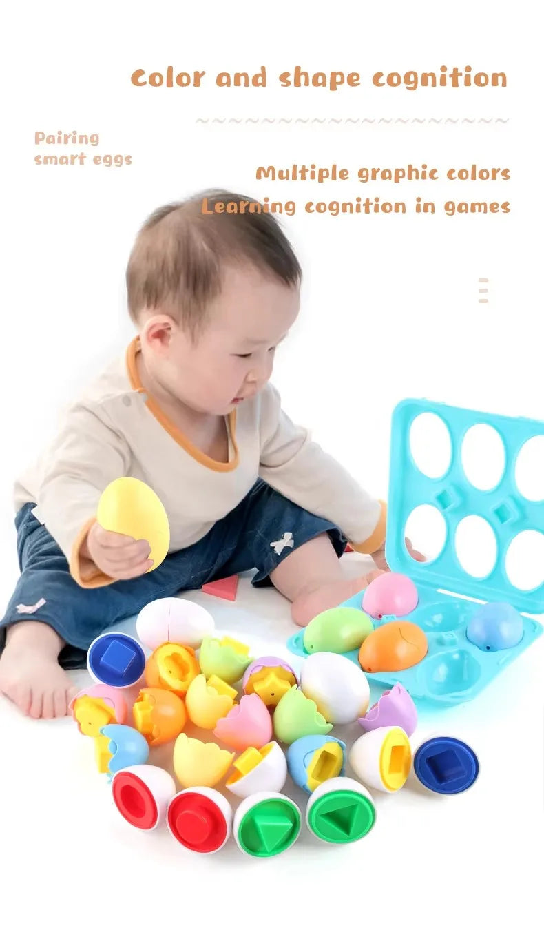 Baby Learning Educational Toy Smart Egg Toy Games Shape Matching Eggs Montessori Sorters Toys Toys For Kids Children 2 3 4 Years