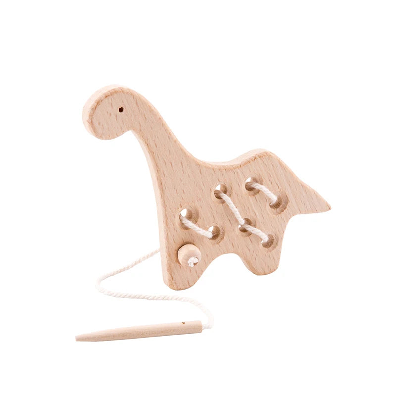Baby Animal Threading Toys Wooden Stacking Toys Blocks Board Games Montessori Hands-on Ability Educational Children Blocks Gifts