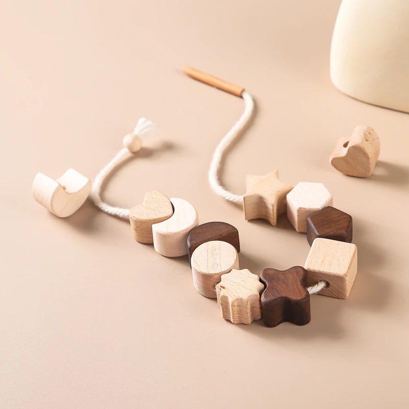 Baby Animal Threading Toys Wooden Stacking Toys Blocks Board Games Montessori Hands-on Ability Educational Children Blocks Gifts