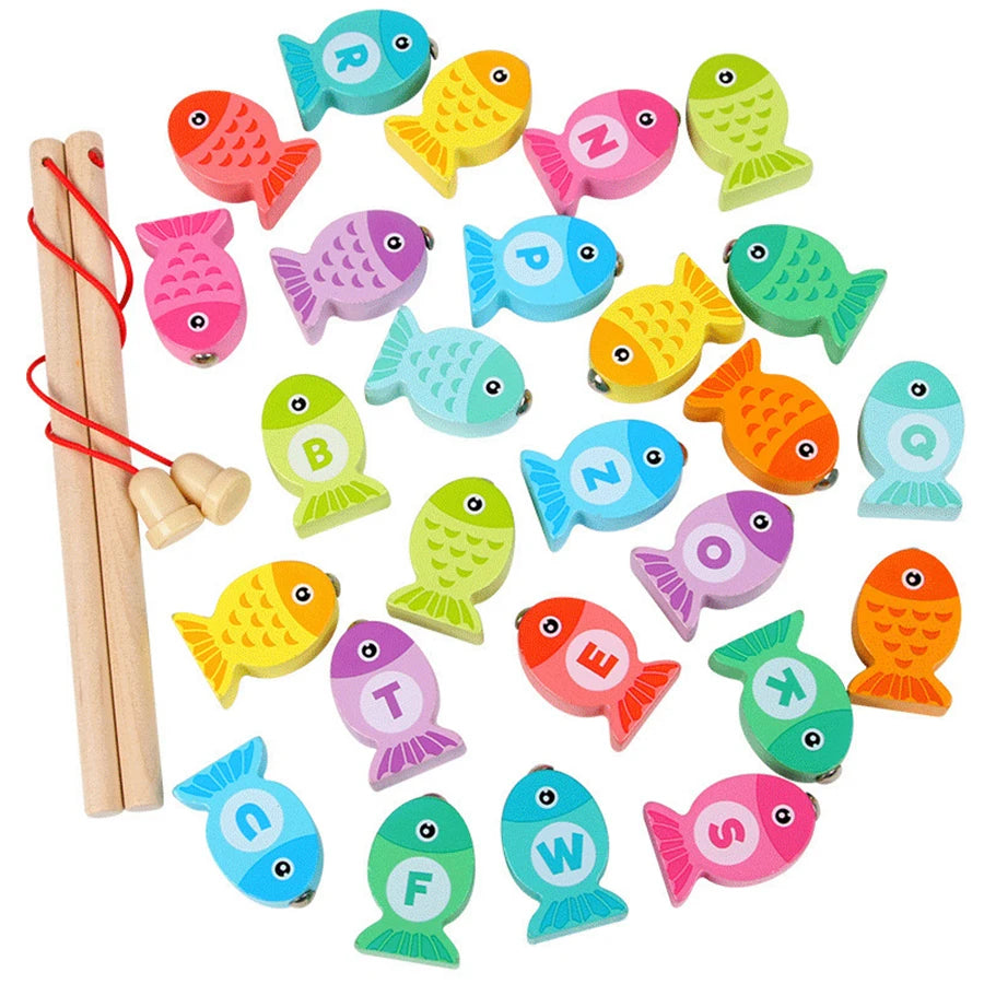 Montessori Multifunctional Fishing Toy for Children Radish Pulling & Feeding Game Combination Preschool Educational Toy for Kids