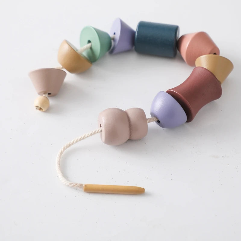 Baby Animal Threading Toys Wooden Stacking Toys Blocks Board Games Montessori Hands-on Ability Educational Children Blocks Gifts