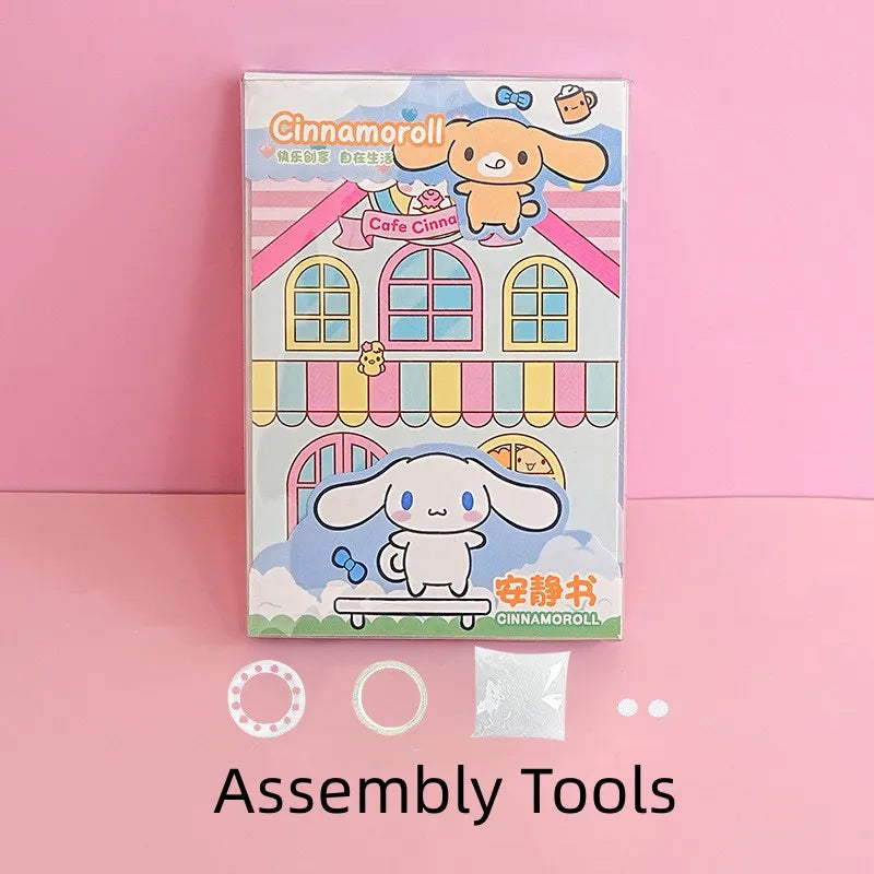 Sanrio Kawaii Reusable Cartoon Sticker Book for Kids Multiple Scenos DIY Puzzle Game Educational Learning Classic Toys for Child