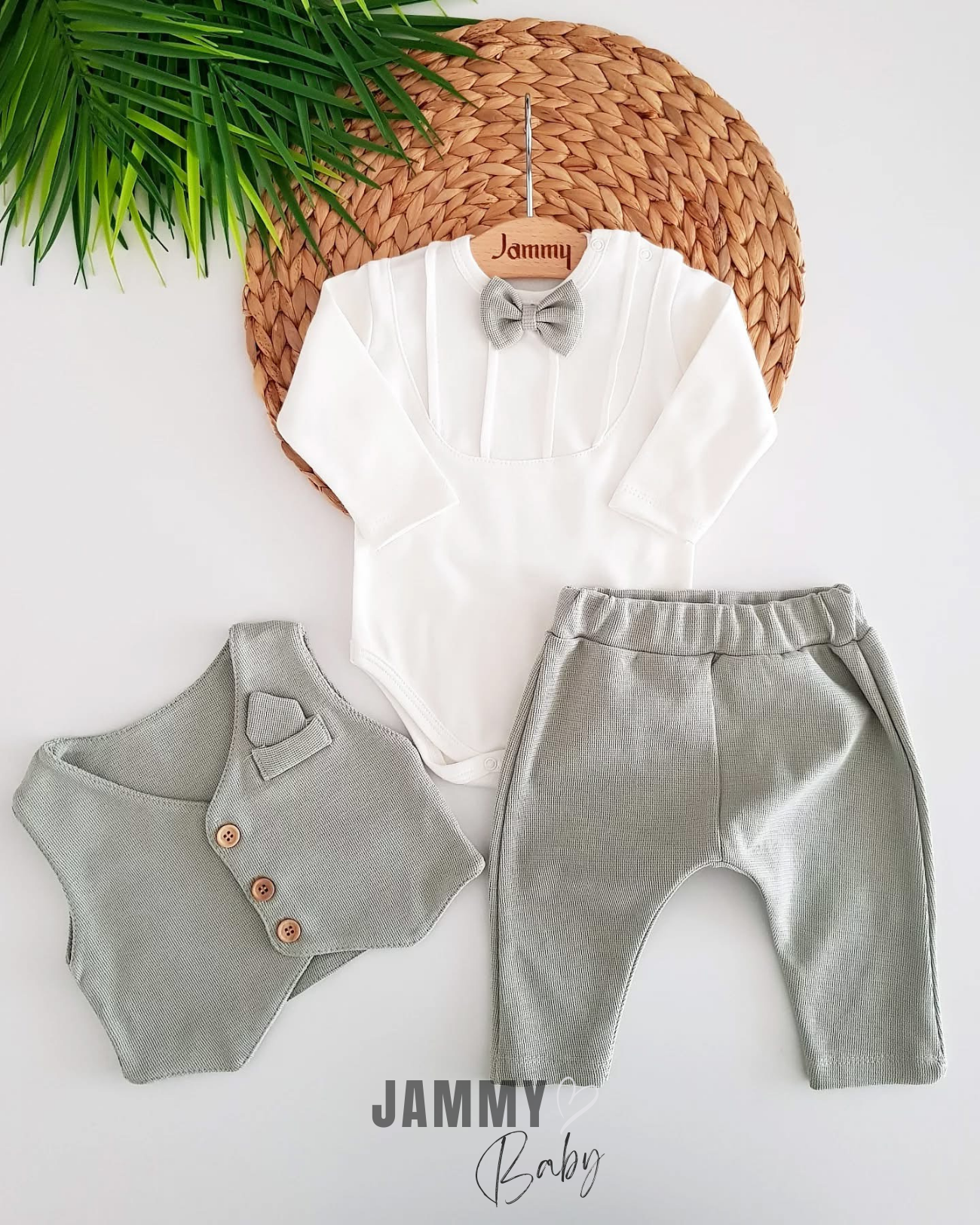 Adrian Vested 3-delige babyset - GROEN