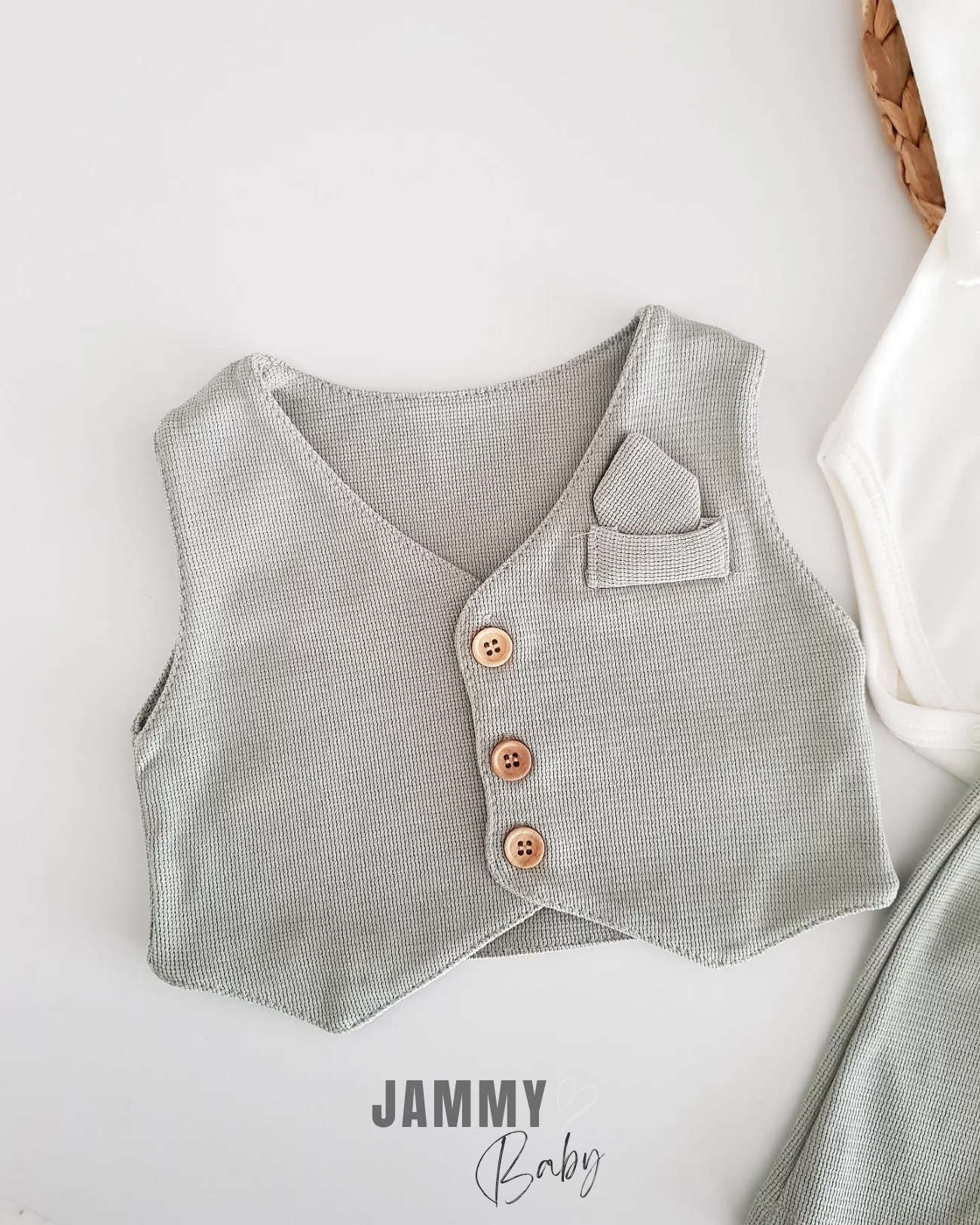 Adrian Vested 3-delige babyset - GROEN