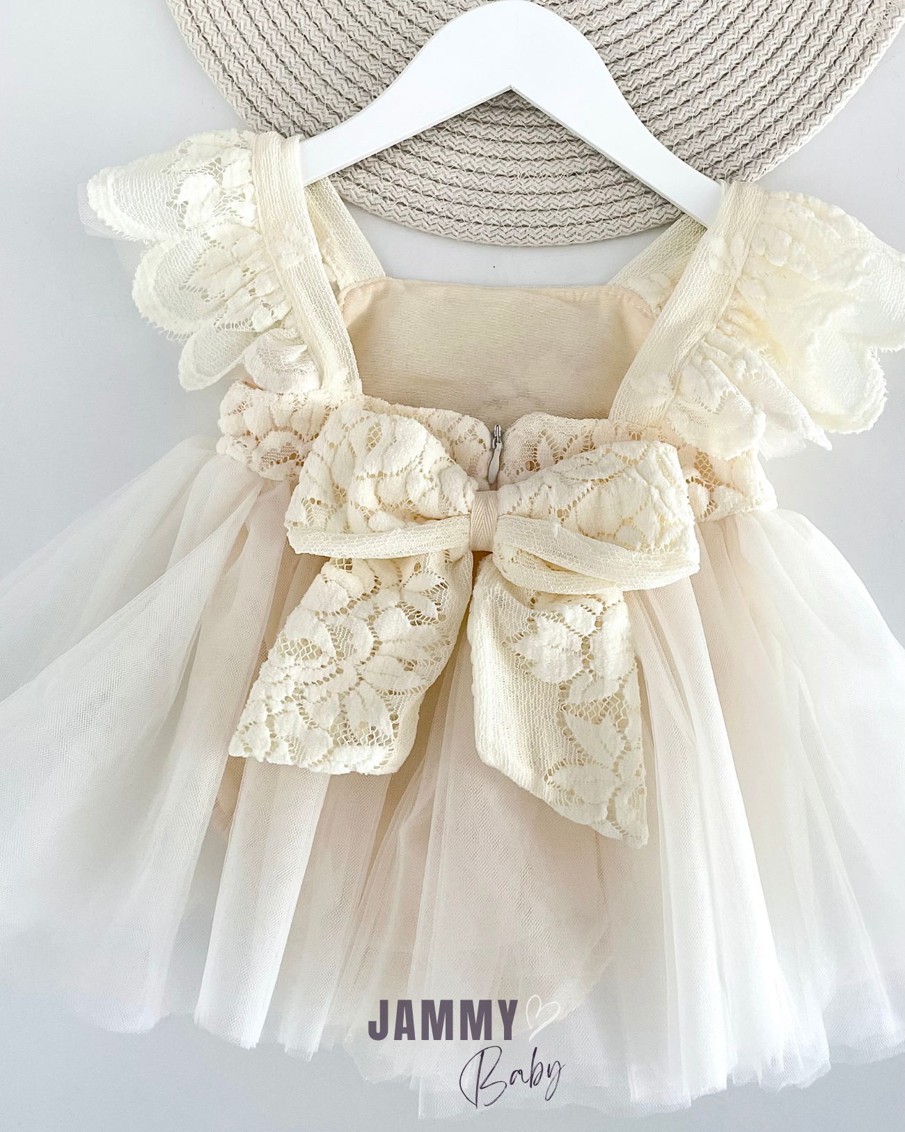 Alice Princess Tutu Bodysuit Dress for Baby - CREAM, Soft, Breathable Ecotex Fabric