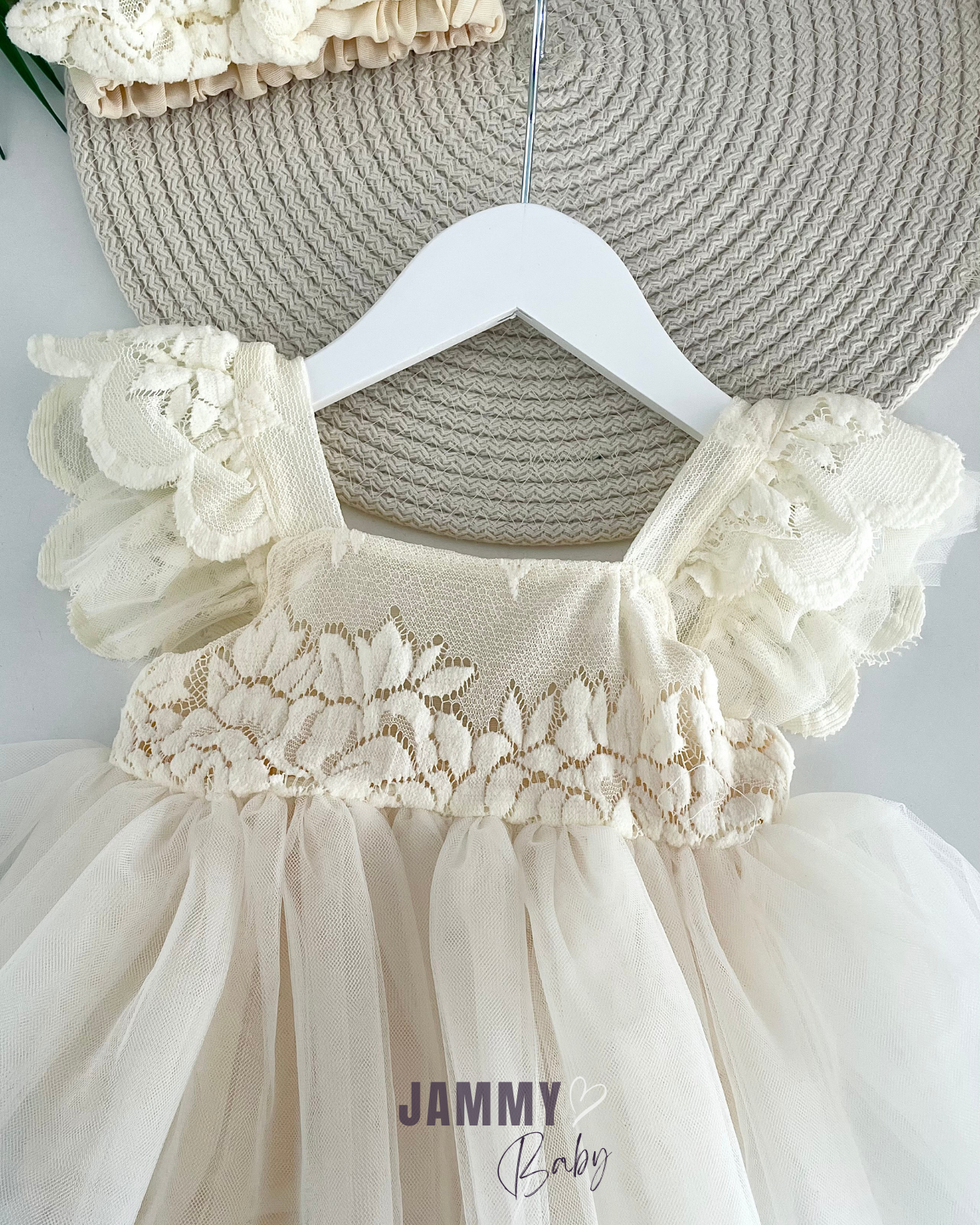 Alice Princess Tutu Bodysuit Dress for Baby - CREAM, Soft, Breathable Ecotex Fabric