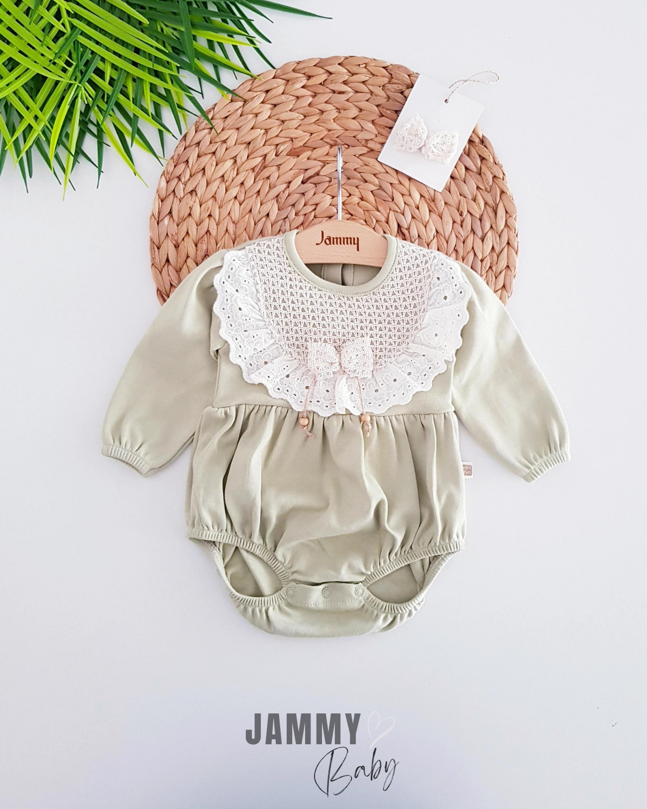 Amelia Romper bodyset met gesp-TEER GROEN
