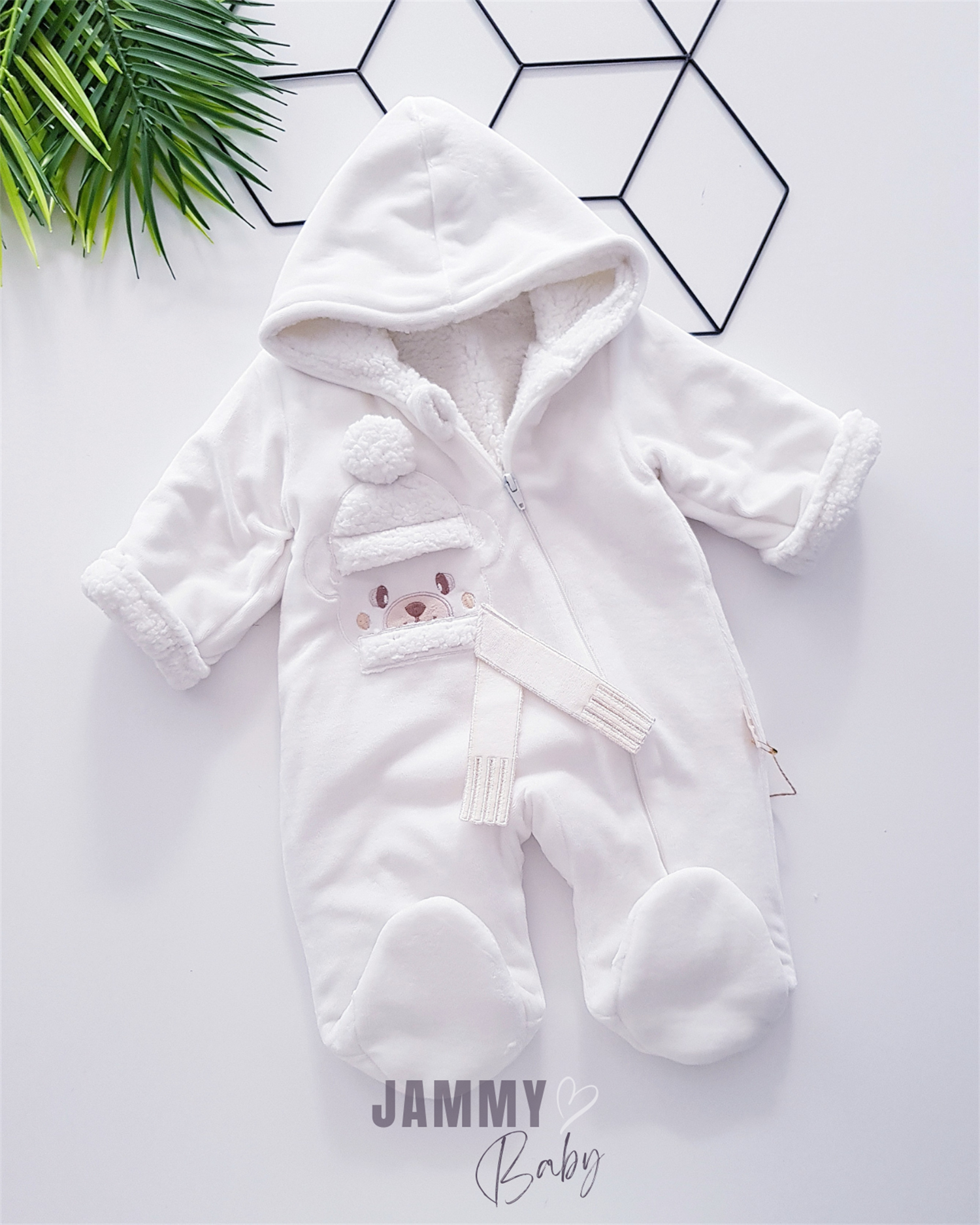 Atkı Teddy Bear Welsoft Dolgulu Tulum-BEYAZ