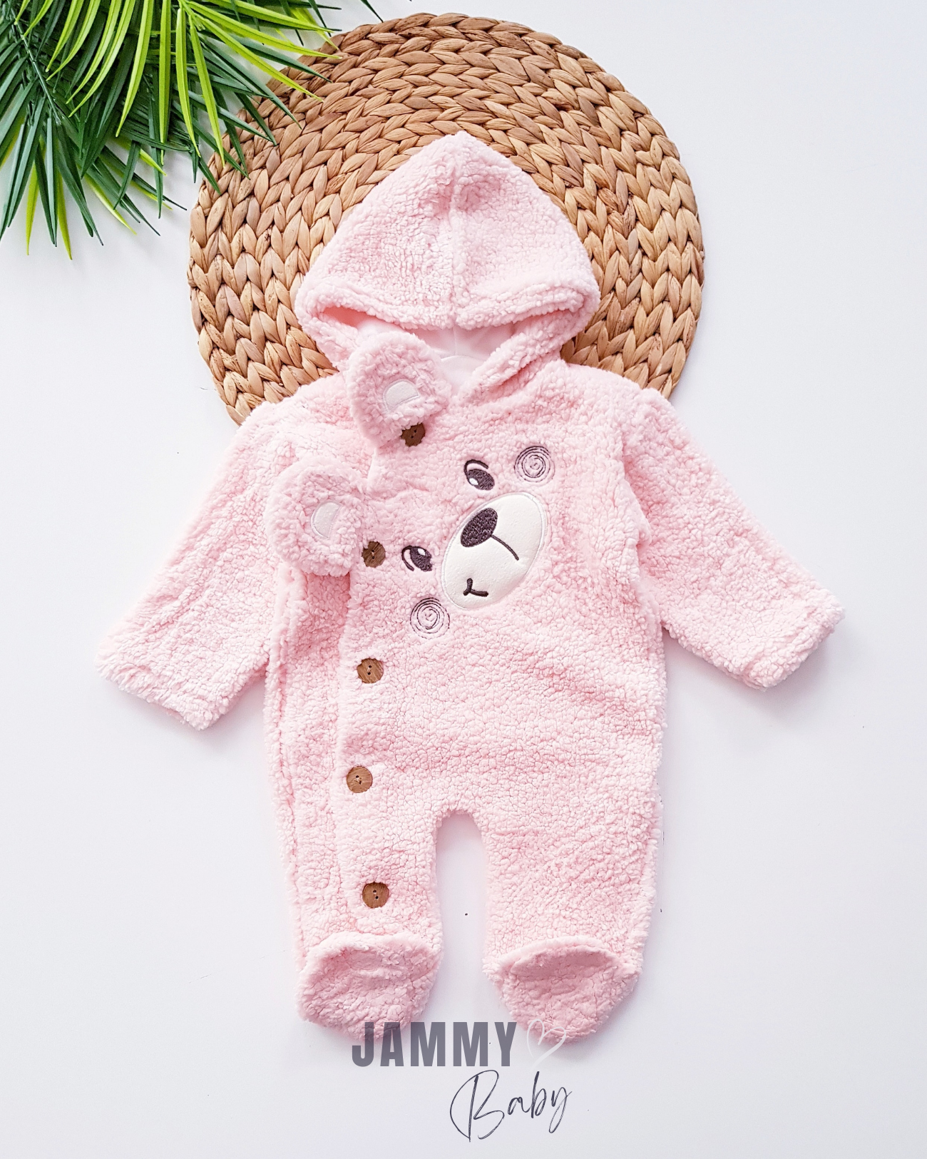Bear Face Welsoft Peluş Kapşonlu Tulum-SOMON
