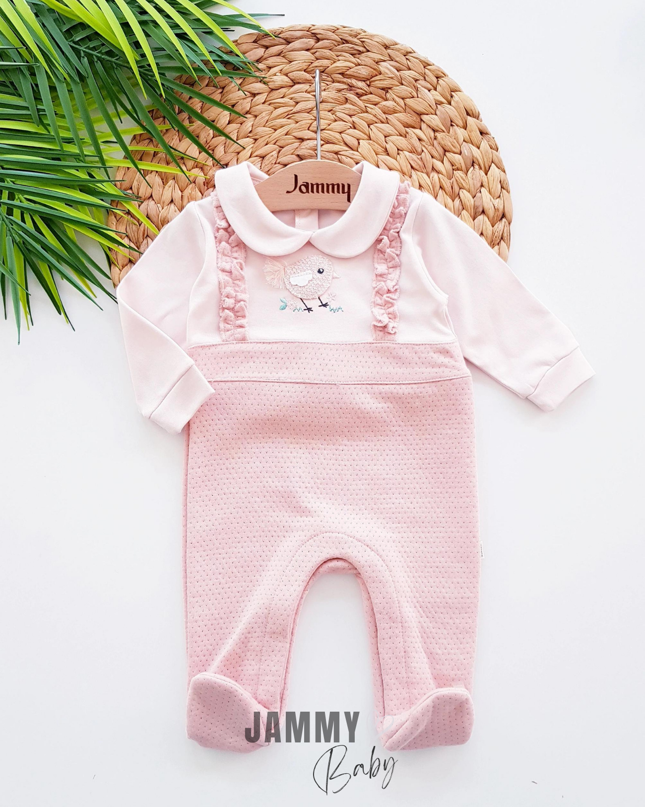 Bruid gewatteerde jumpsuit-ZALM