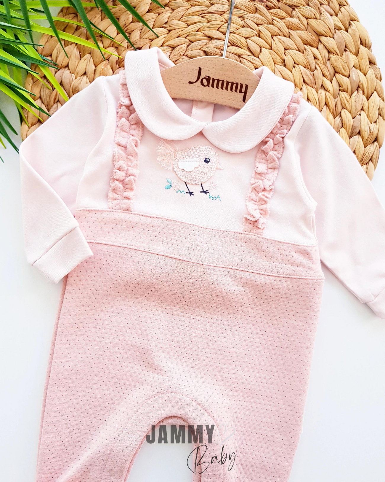 Bruid gewatteerde jumpsuit-ZALM