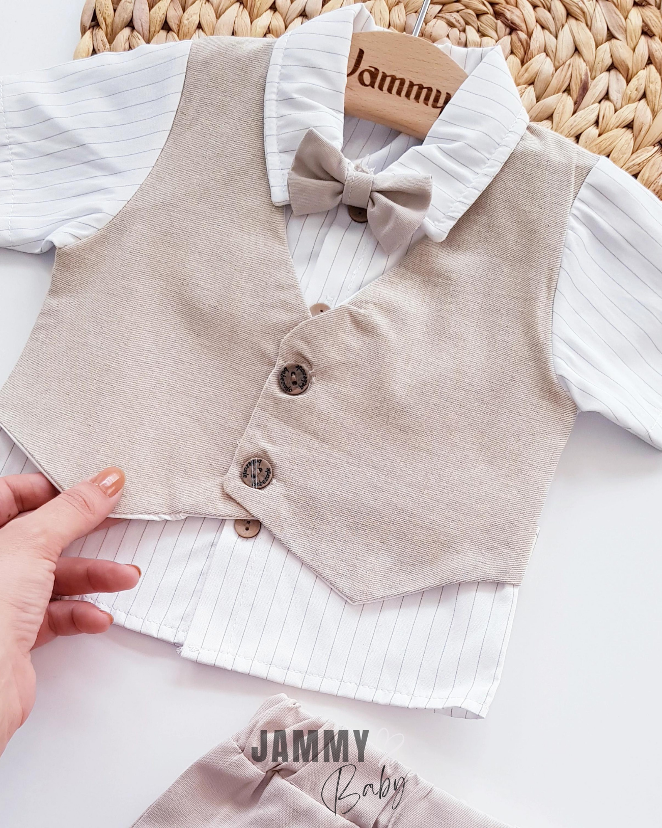 Calvin shirt en shorts, 2-delige set-BEIGE