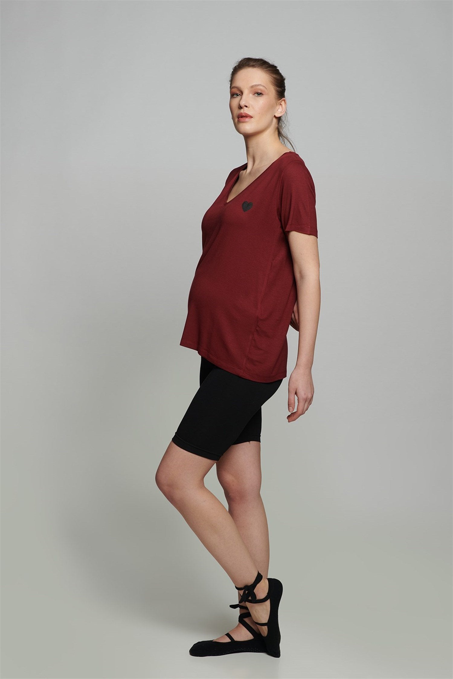 Carmen zwangerschapsset met shorts - Claret Red