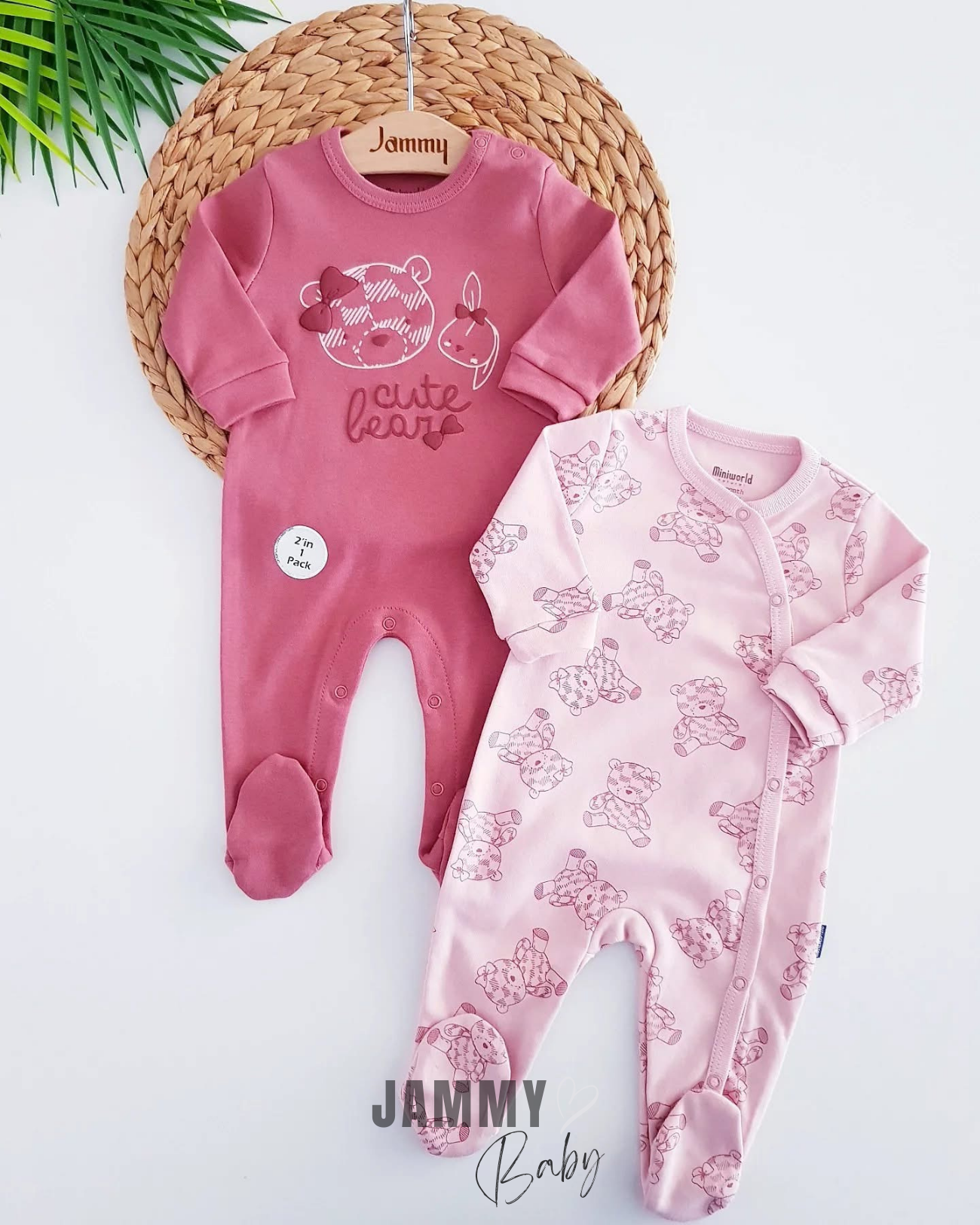Sevimli Ayı 2 Parça Tulum Takımı-SOFT CLARET RED