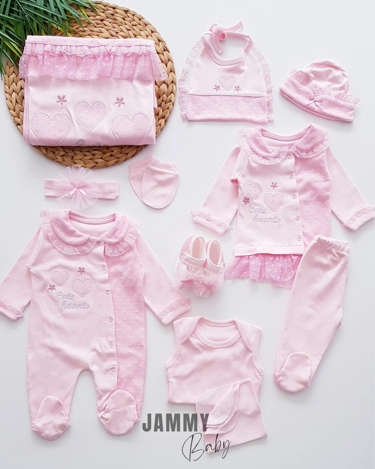 Cute Love 11-delige ziekenhuisontslagset-ROZE