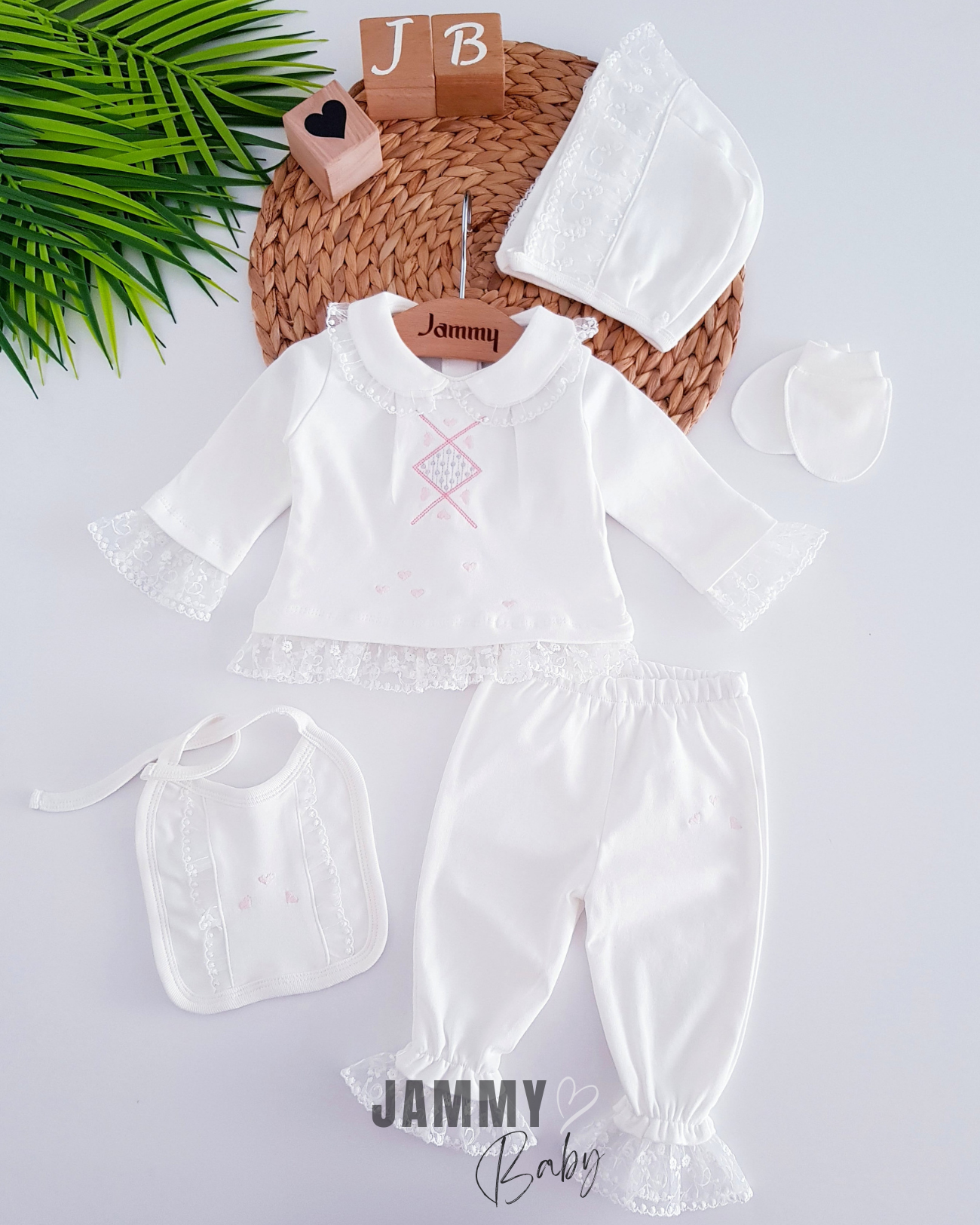 Schattige Liefde 5-delige Newborn Set - WIT