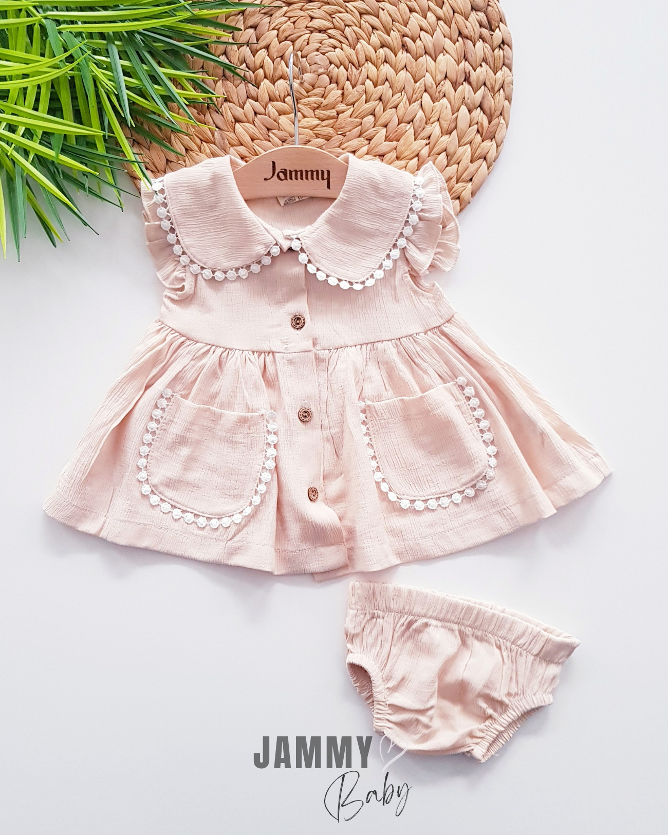 Darla Düğme Detaylı Sarma Elbise ve Külot Takımı-BEIGE
