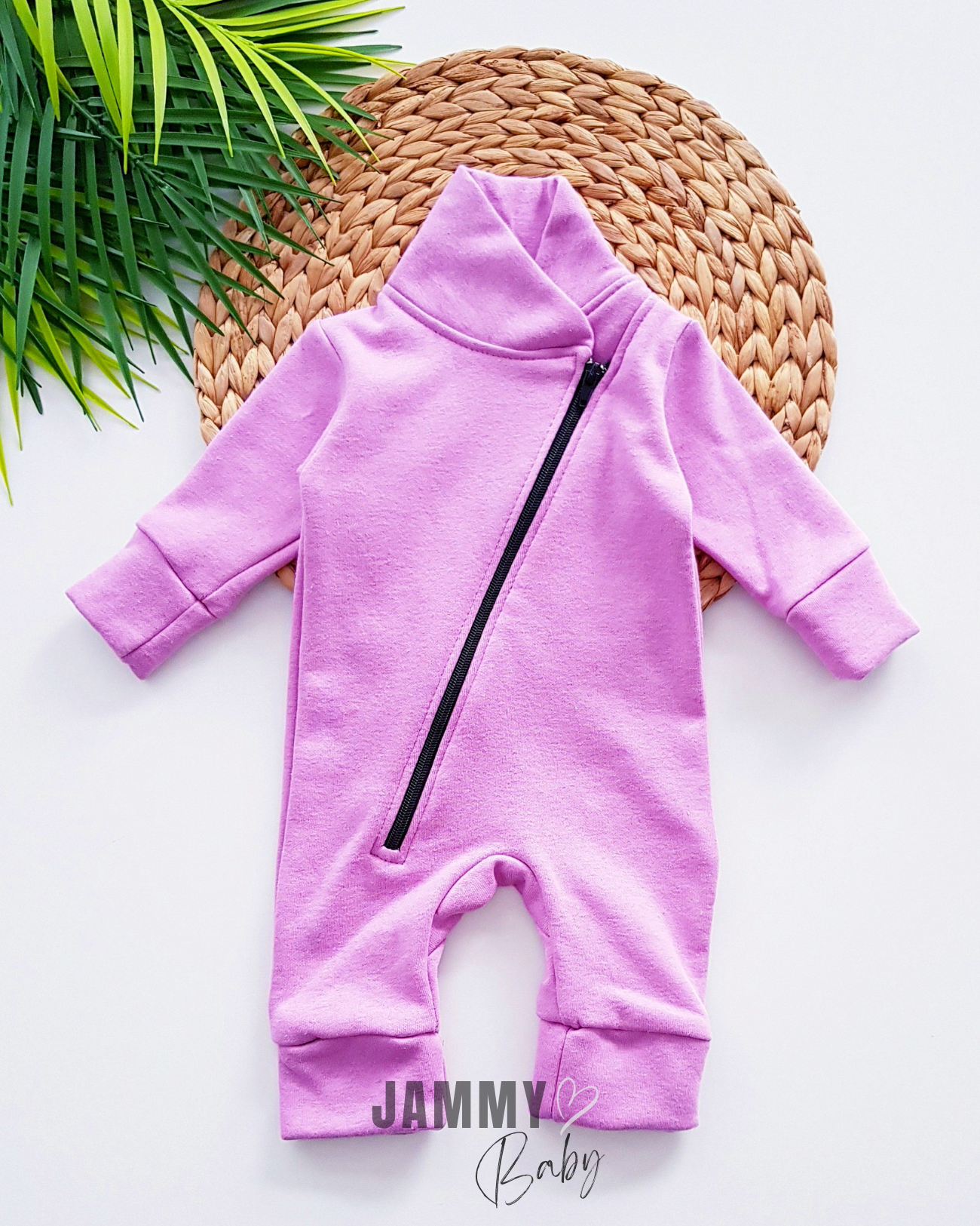 Dik Yaka Yükseltilmiş Minimalist Tulum-LILA