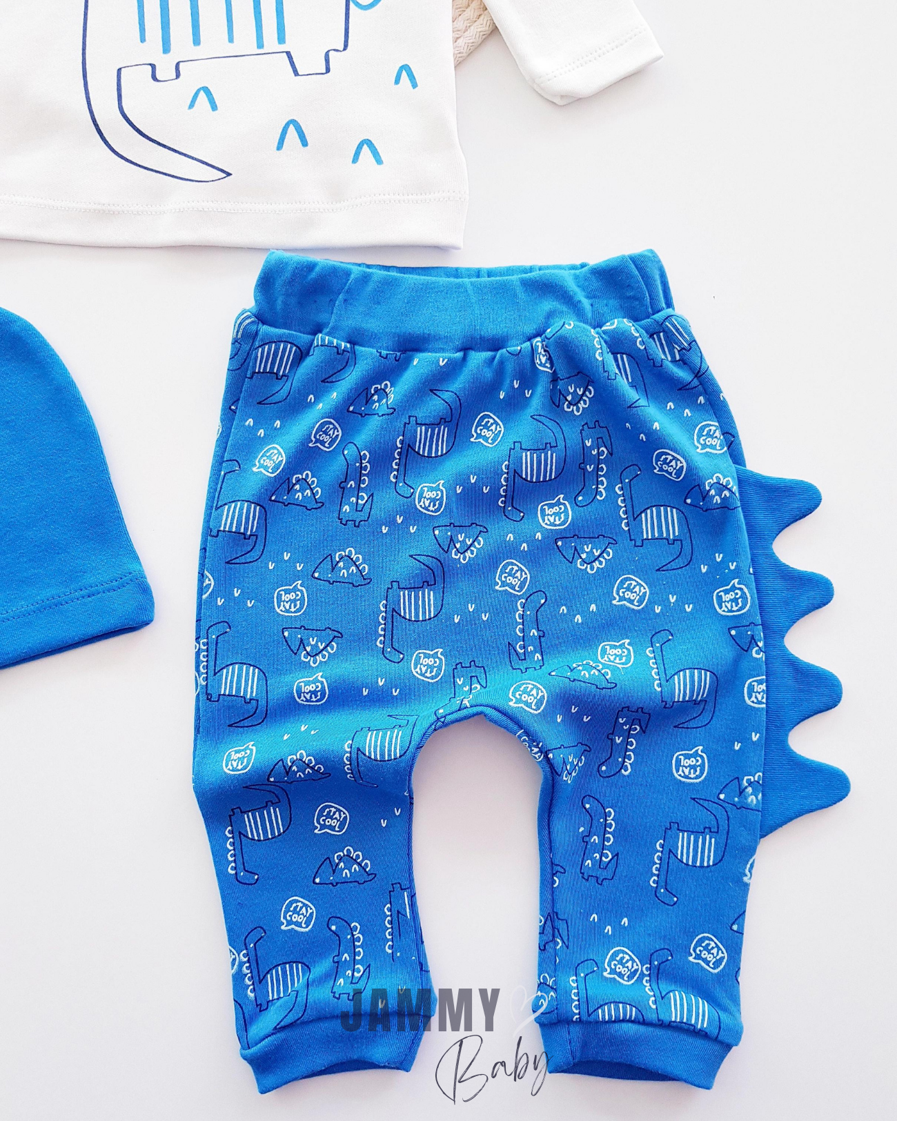 Seizoensgebonden 3-delige set met dinosaurusthema, SAKS BLAUW
