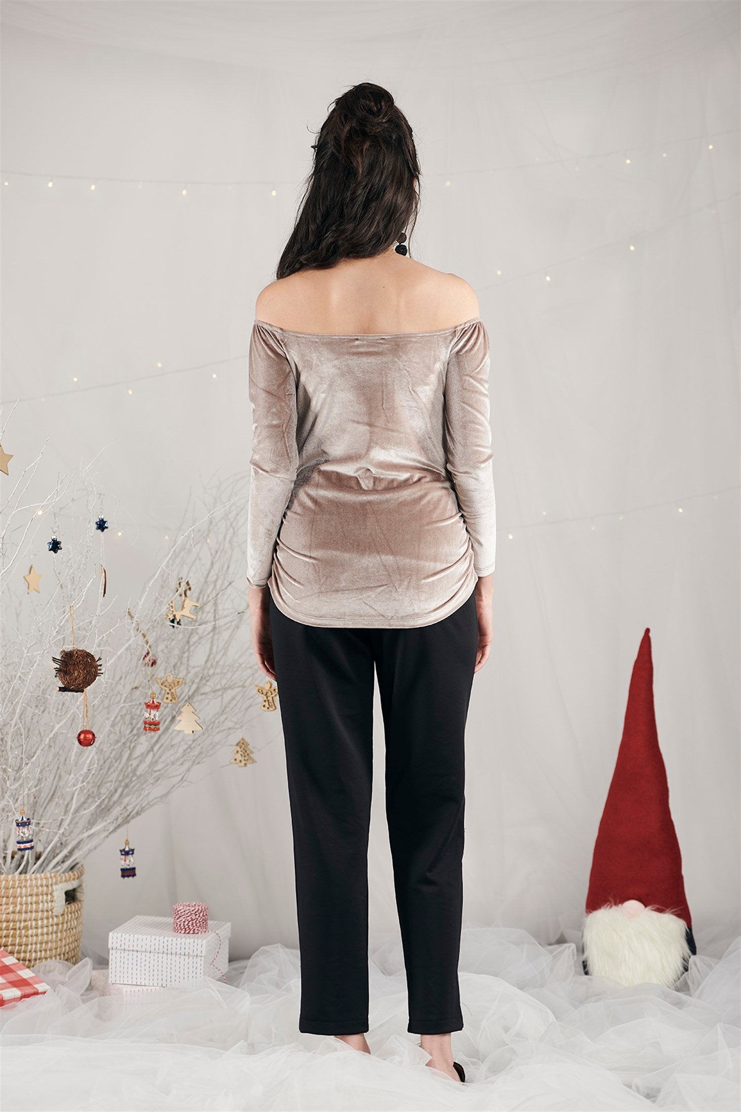 Ella Zwangerschapsblouse - POEDER