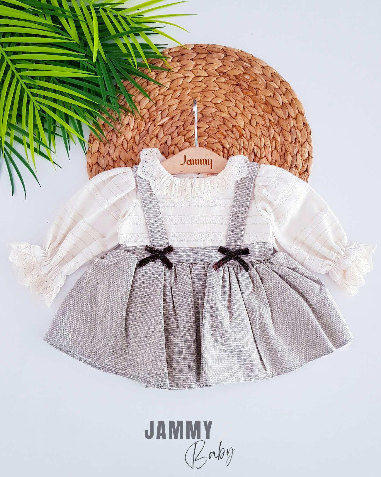 Ella Keten Dokuma Gingham Elbise-YEŞİL