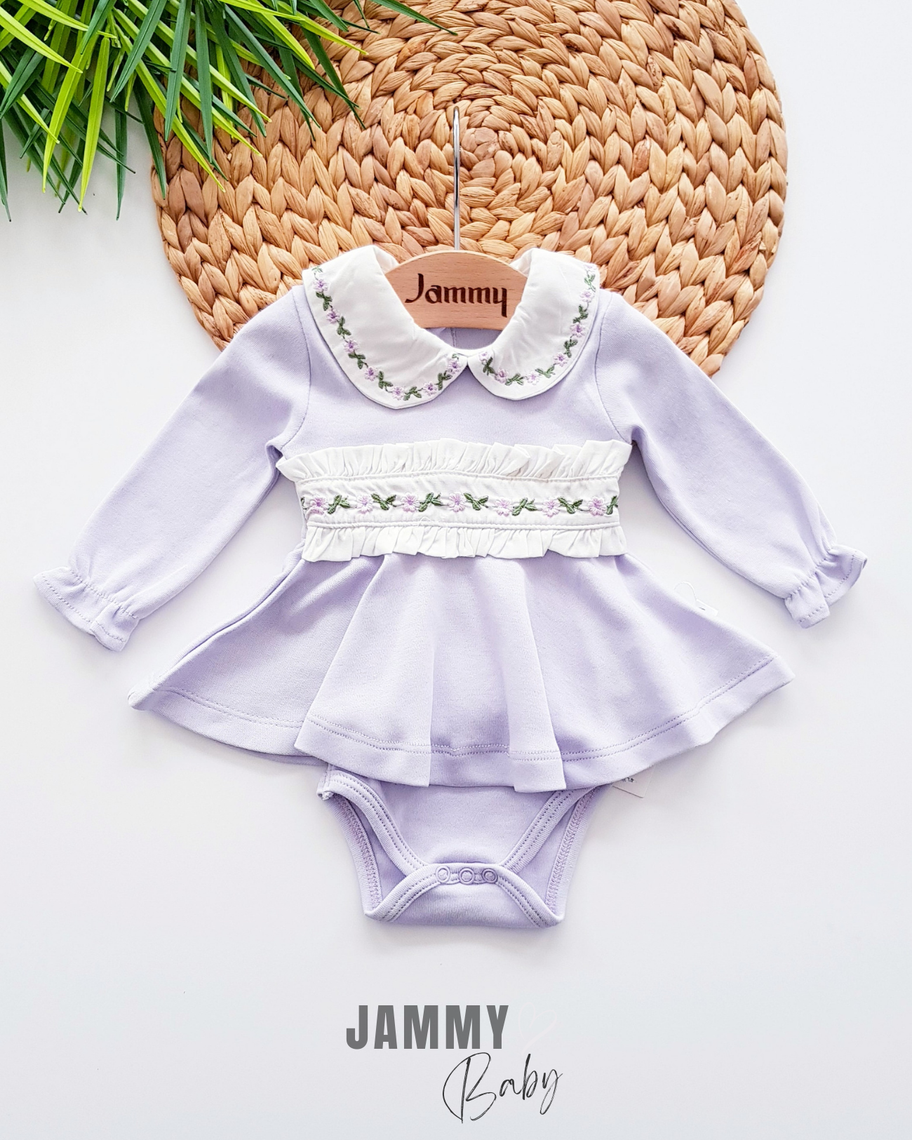Flowers Garden Bodysuit Elbise-LILA