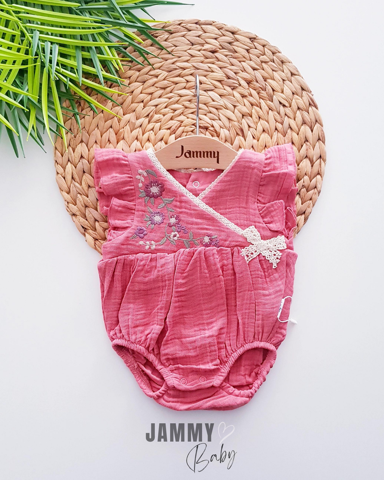 Freya Çiçek Nakışlı Çift Sıra Yakalı Tulum-ROSEY