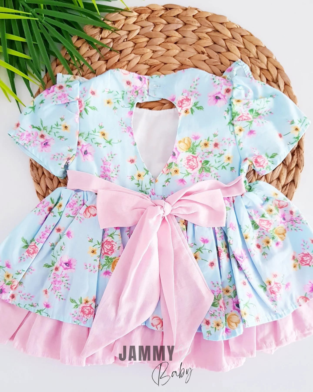 Gabrielle Floral Lace Boyunduruk Elbise-BEBE MAVİSİ