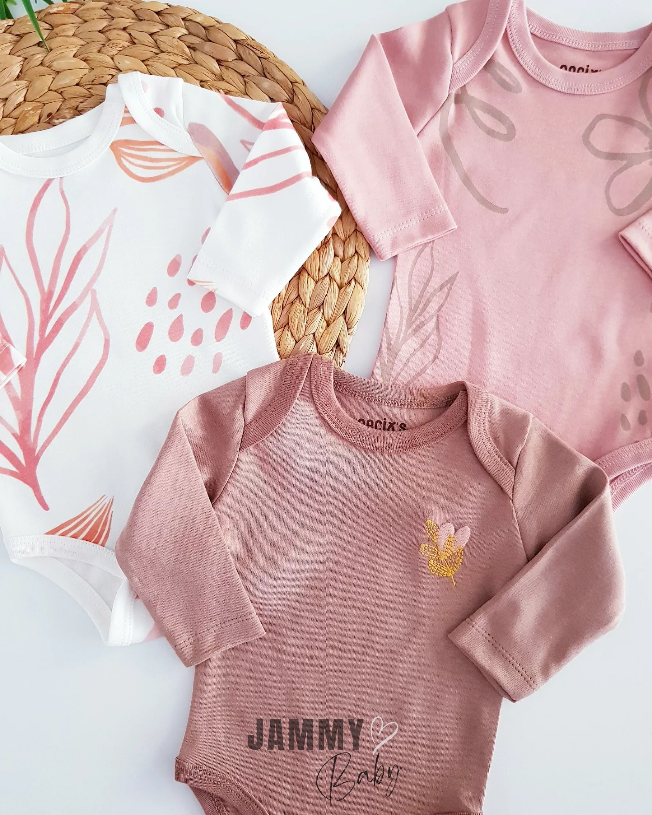 Rainbow Patterned 3-Piece Body Set- DRIED ROSE