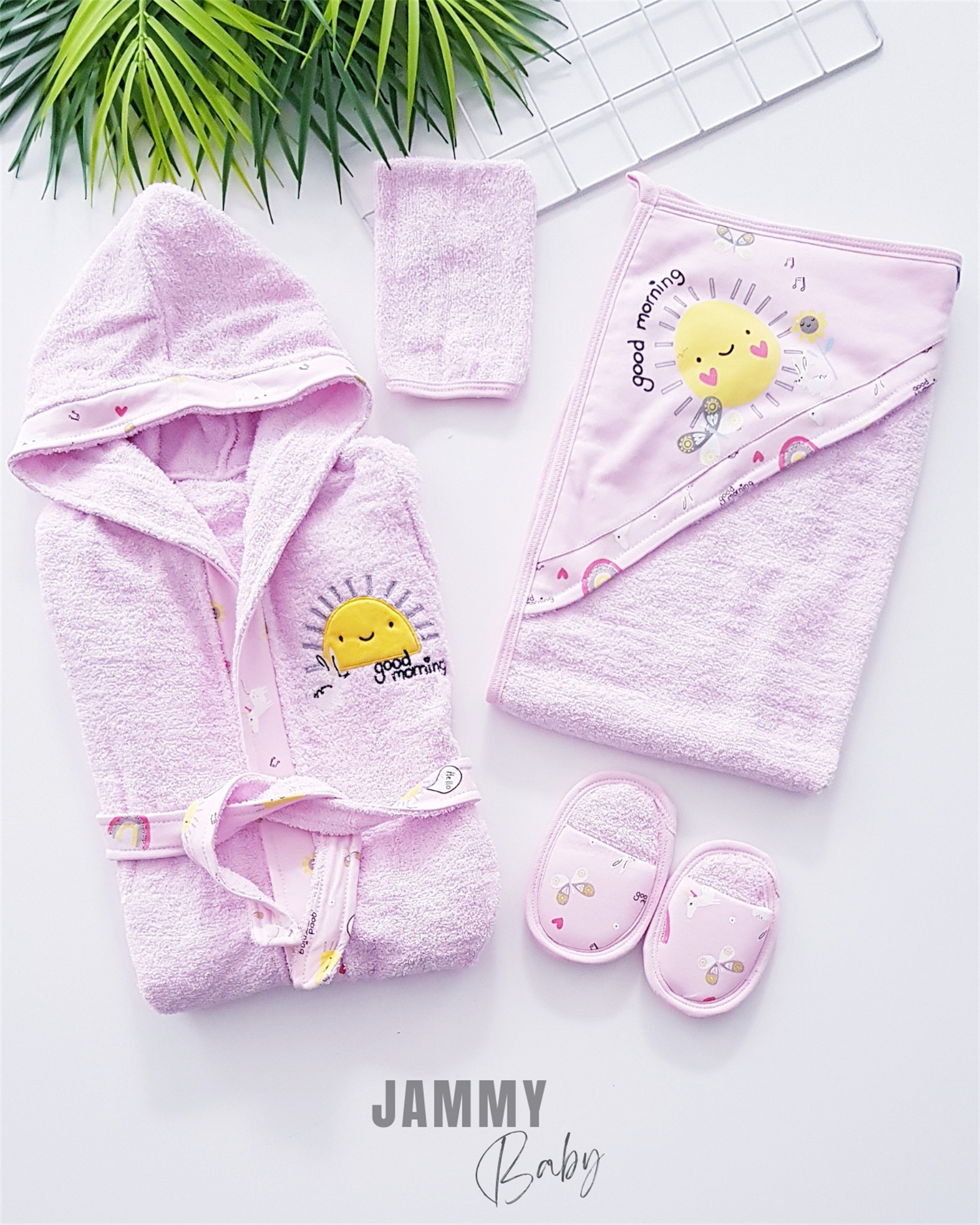Good Morning 4-delige badjasset - ROZE