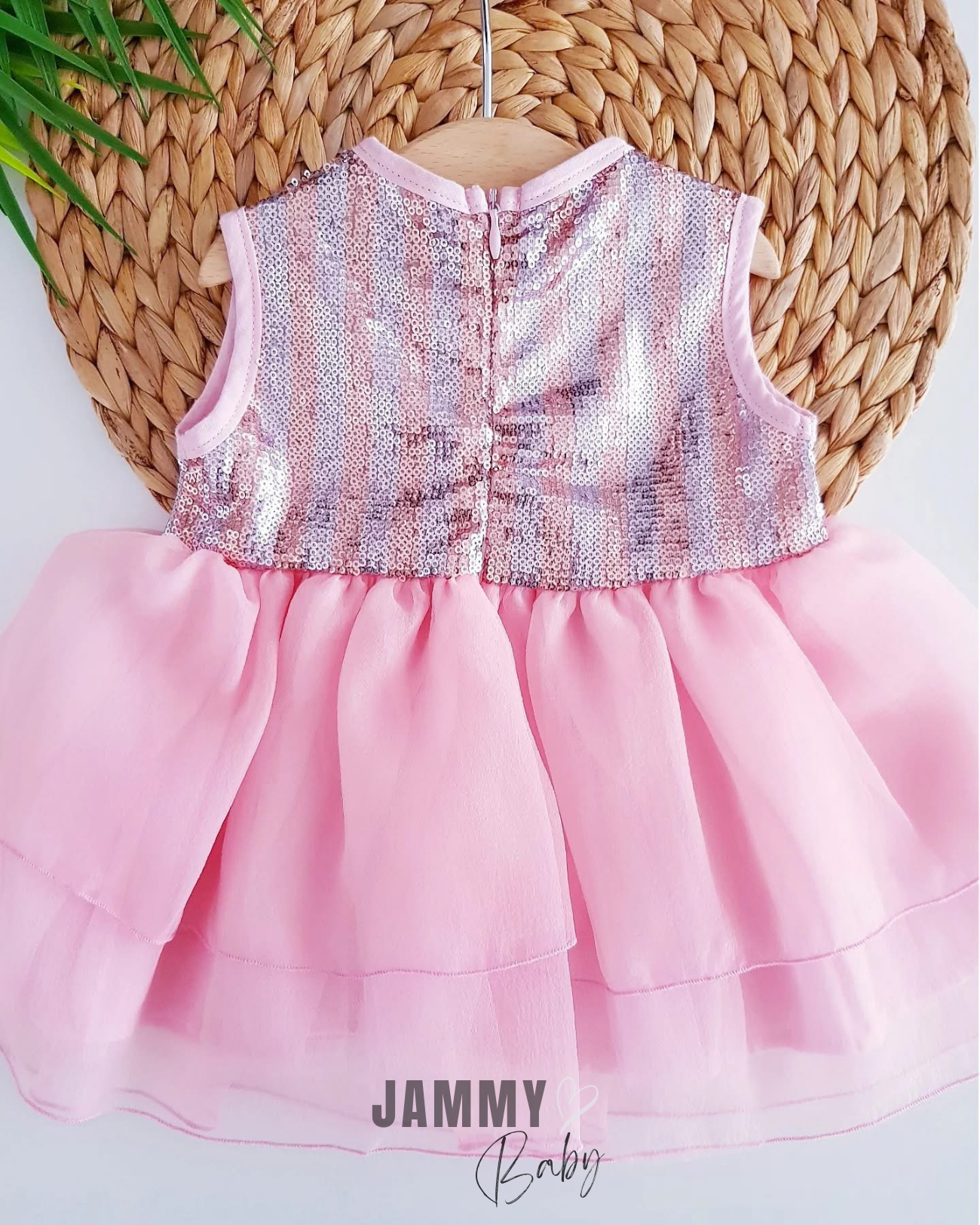 Holyse Payetli Tutu Elbise-PEMBE
