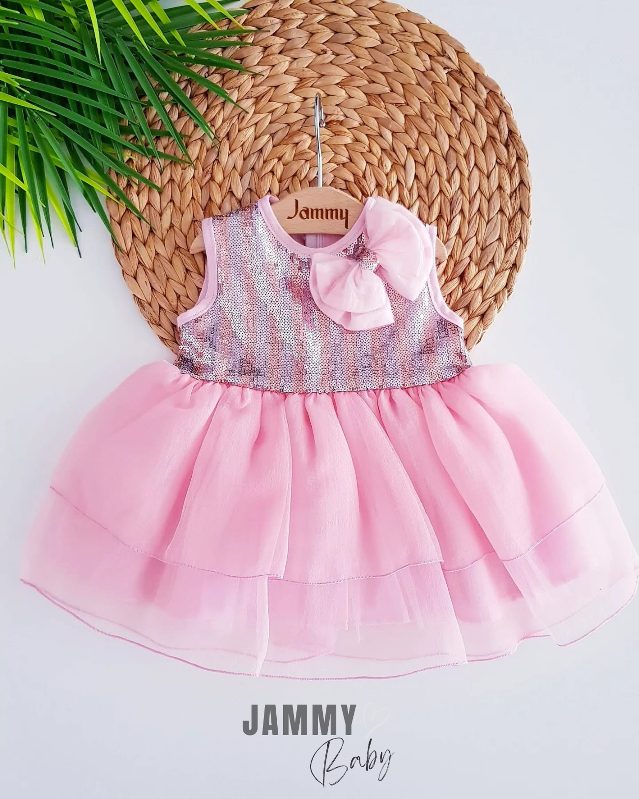 Holyse Payetli Tutu Elbise-PEMBE