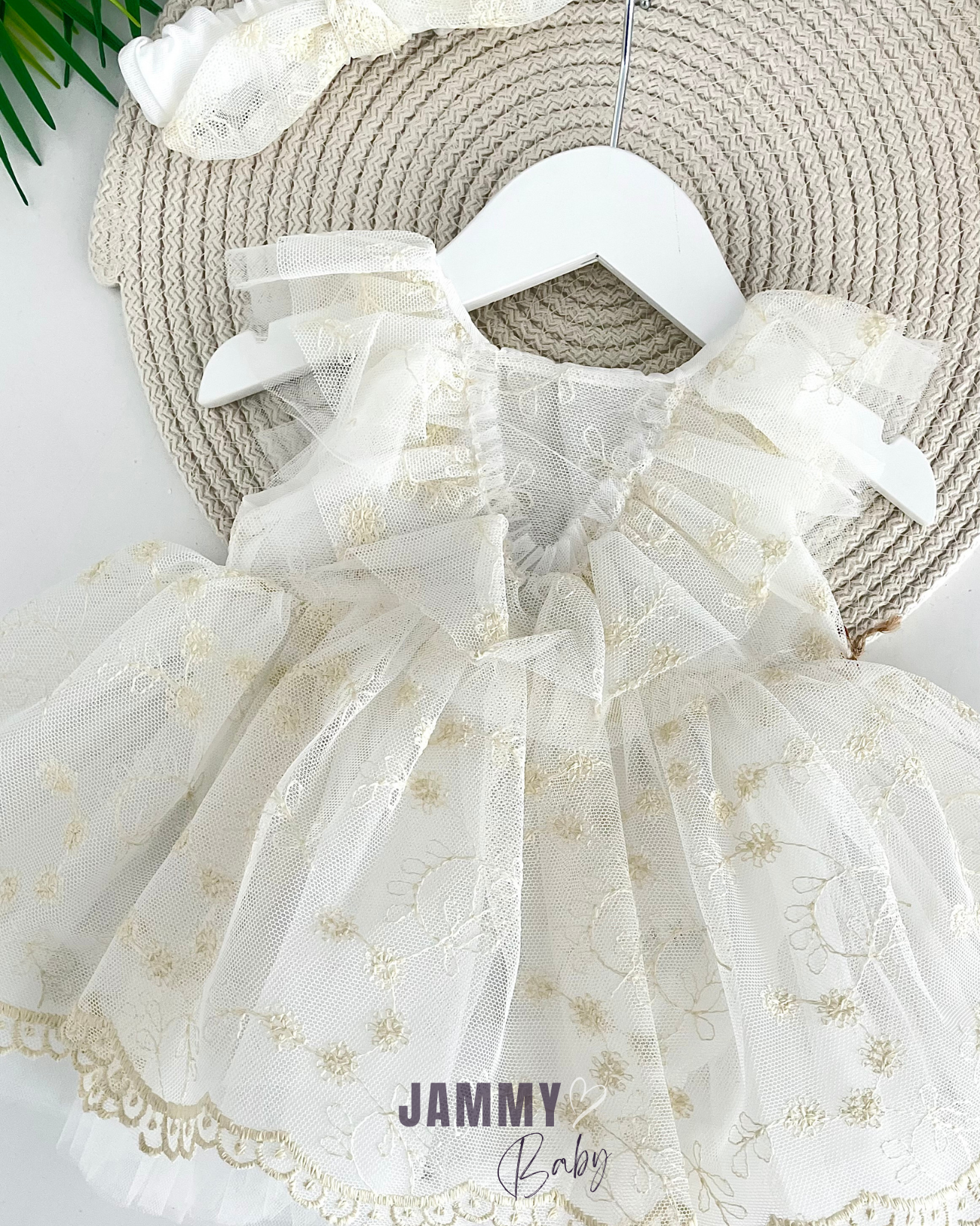 Juliet Tulle Back Tie Bodysuit Dress-CREAM