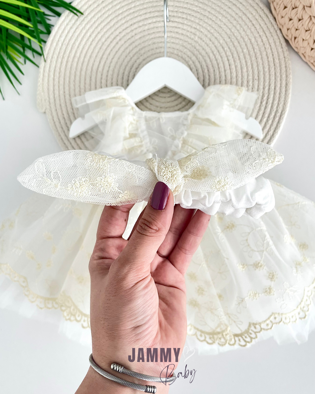 Juliet Tulle Back Tie Bodysuit Dress-CREAM