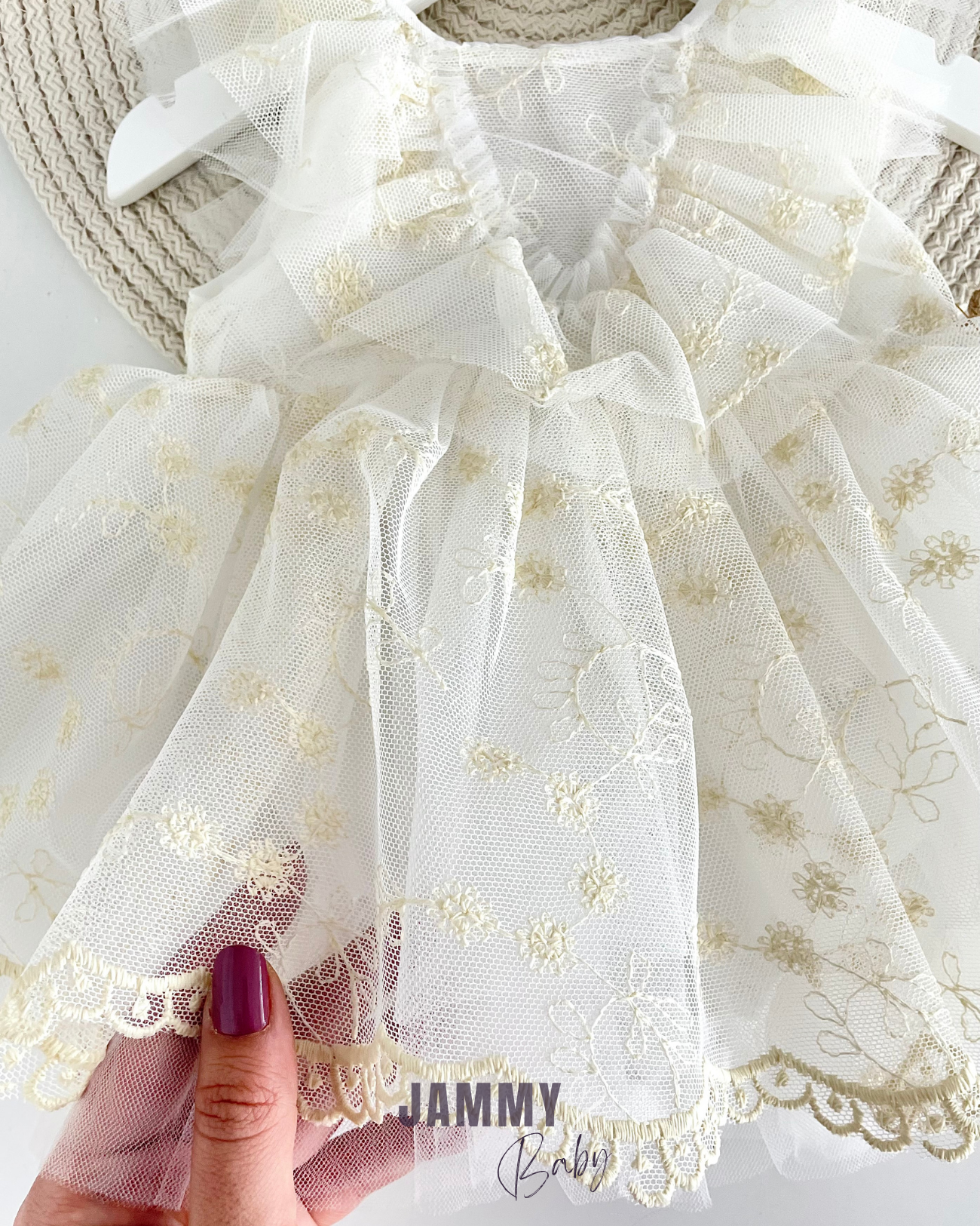 Juliet Tulle Back Tie Bodysuit Dress-CREAM