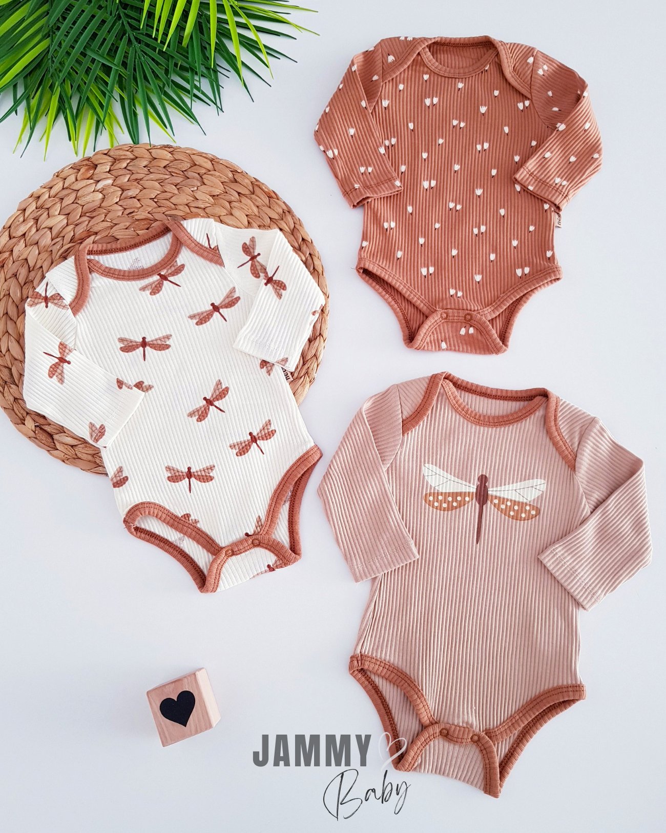 Butterfly Camisole 3-delige Body Set-COFFEE FOAM